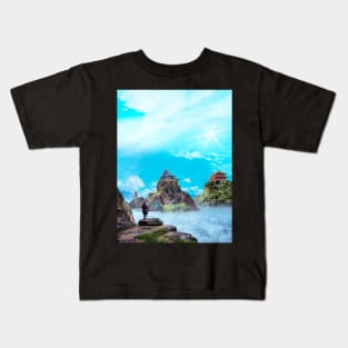 Japanese Cloud Buildings Kids T-Shirt